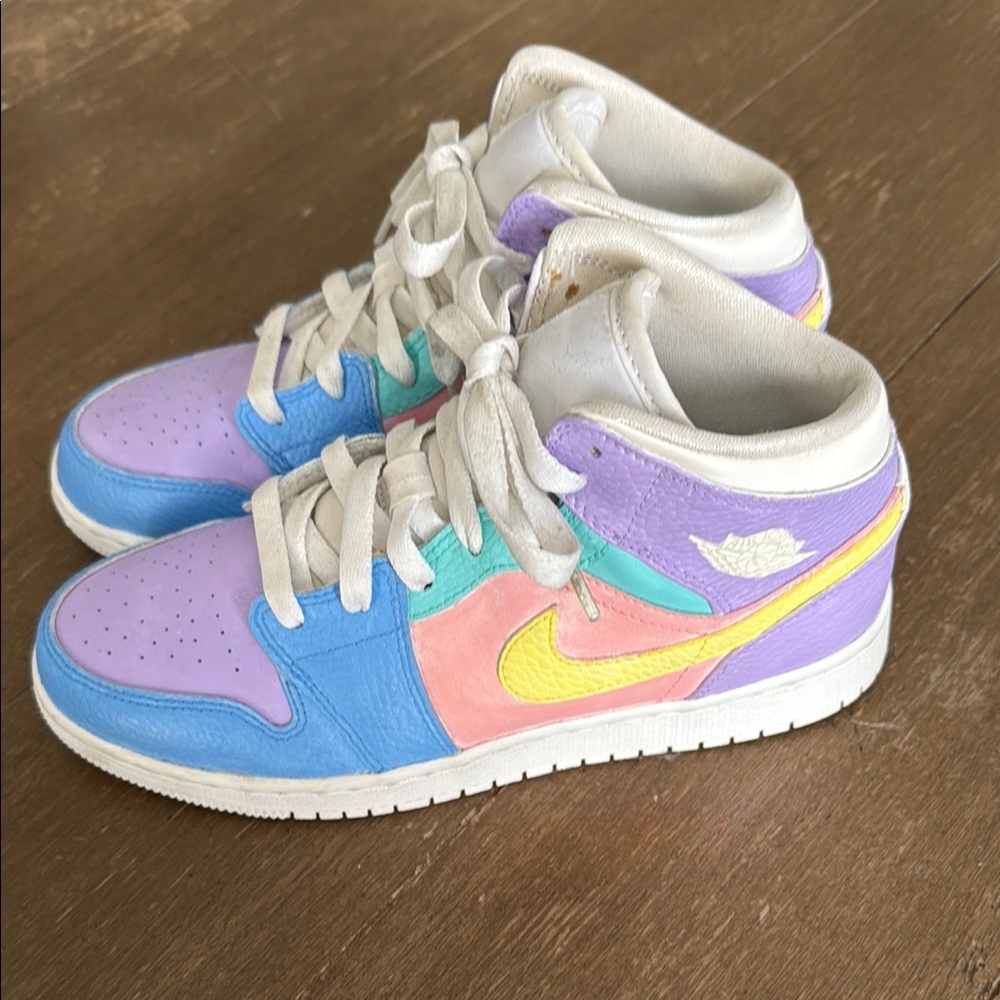 Custom Nike Air Jordan 1s Mid Sneakers Women’s 6 Youth 4.5